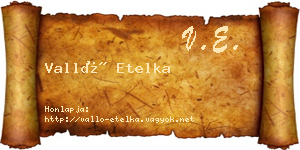 Valló Etelka névjegykártya